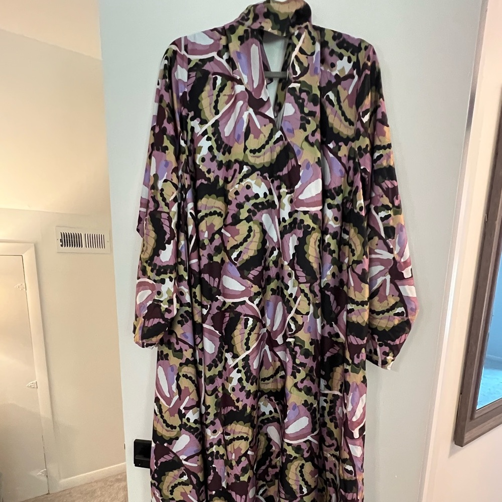 Eloquii Silky Multicolor Abstract Dress